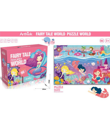 PUZZLE PENTRU COPII CU 96 DE PIESE MARI SIRENĂ - PUZZLE ȘI CUBURI
