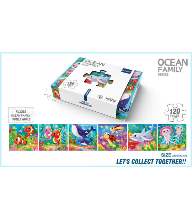 PUZZLE PENTRU COPII FUNDUL MĂRII 6 BUC. X 20 PIESE - PUZZLE ȘI CUBURI
