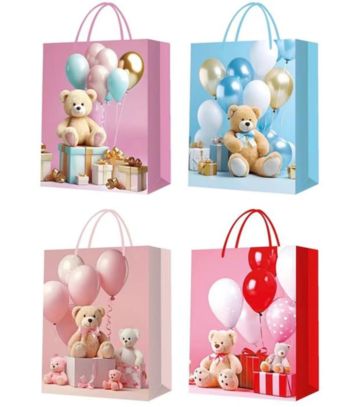 GEANTĂ DE CADOU URS CU BALOANE 32*26*10 4 TIPURI Armtoys