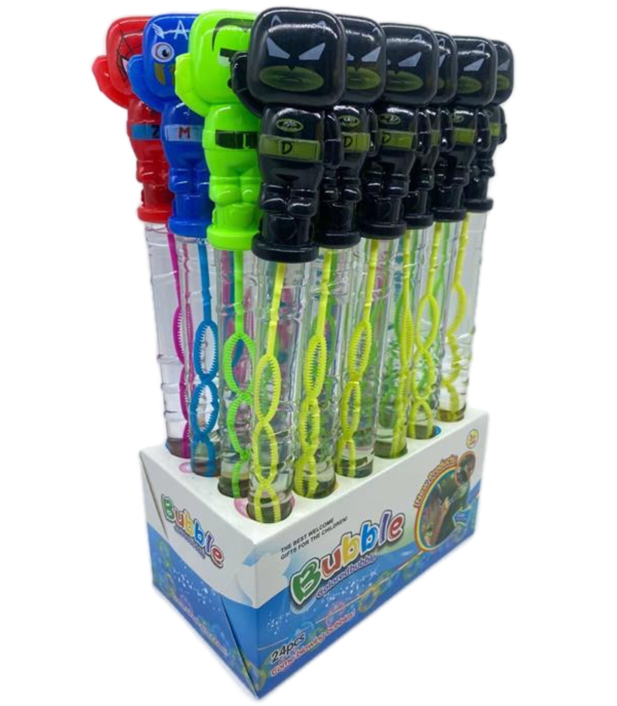 STICK PENTRU BALOANE CU SĂPUN 35 CM 4 EROI - BULE DE SĂPUN