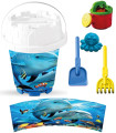 MEDIUM SAND BUCKET 5 PARTS + WATERING CAN, WITH PICTURES, 8 TYPES