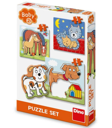 PUZZLE BEBEȘKI 3 BUC. ANIMALE - PUZZLE ȘI CUBURI