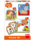 PUZZLE BEBEȘKI 3 BUC. ANIMALE - PUZZLE ȘI CUBURI