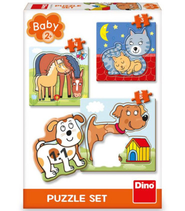 PUZZLE BEBEȘKI 3 BUC. ANIMALE - PUZZLE ȘI CUBURI
