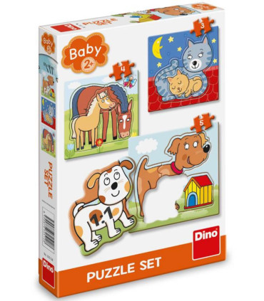PUZZLE BEBEȘKI 3 BUC. ANIMALE - PUZZLE ȘI CUBURI