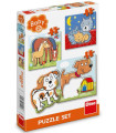 PUZZLE BEBEȘKI 3 BUC. ANIMALE