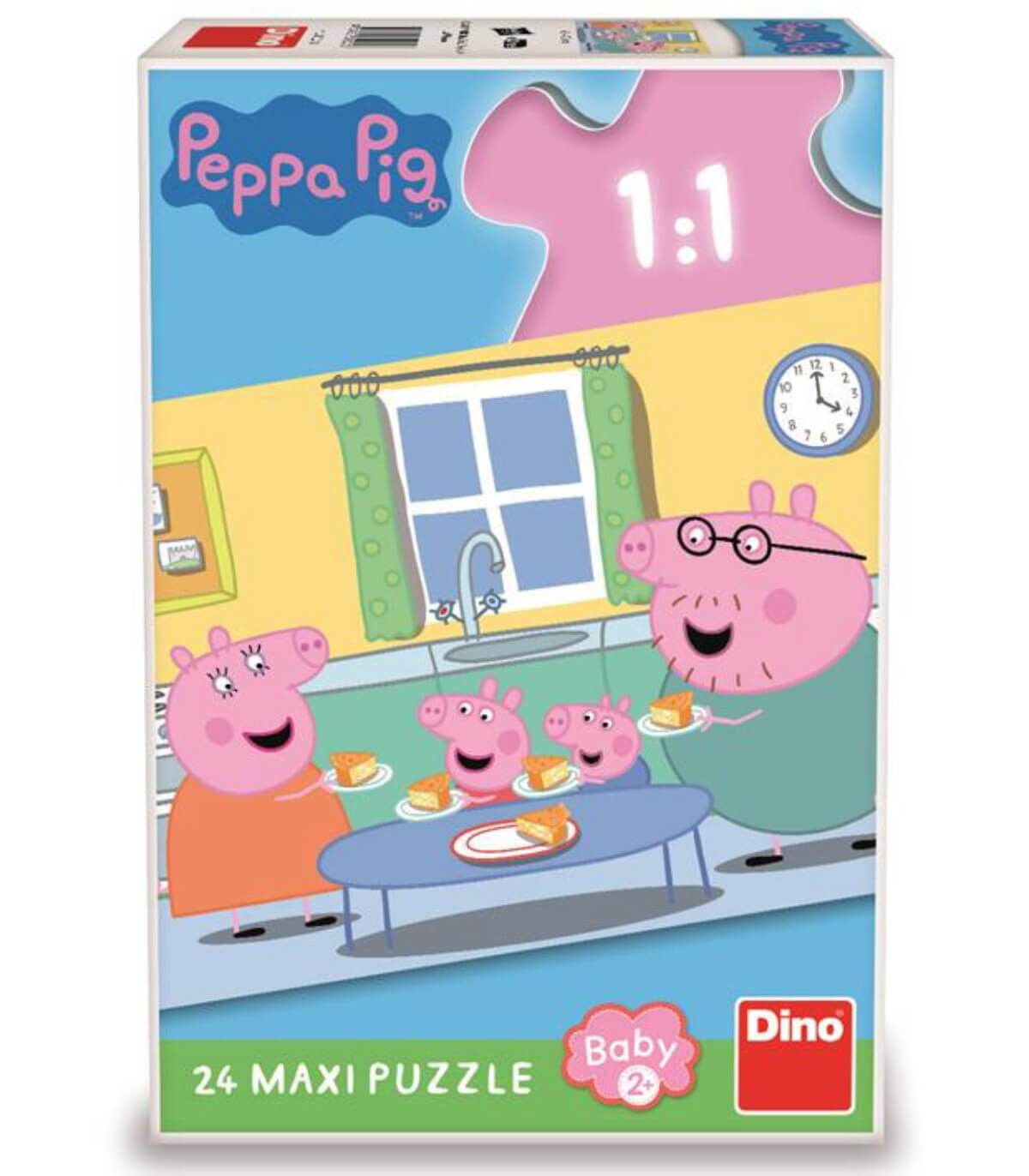 MAXI PUZZLE PEPPA PIG: PRÂNZ 24 PIESE - PUZZLE ȘI CUBURI
