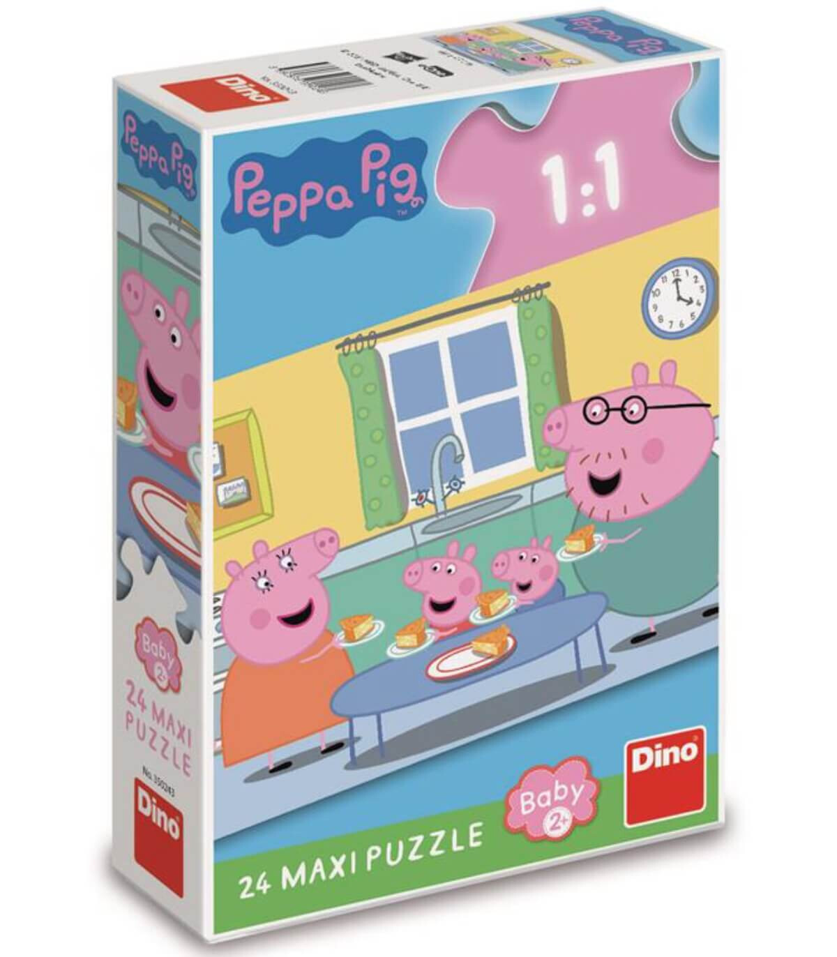 MAXI PUZZLE PEPPA PIG: PRÂNZ 24 PIESE - PUZZLE ȘI CUBURI