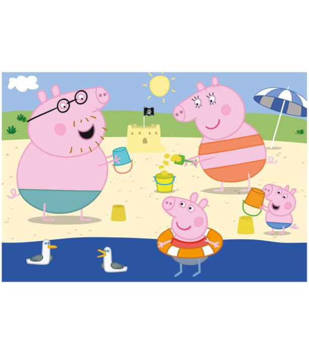 PUZZLE PEPPA PIG PENTRU COPII: ÎN VACANȚĂ 2X48 PIESE - PUZZLE ȘI CUBURI
