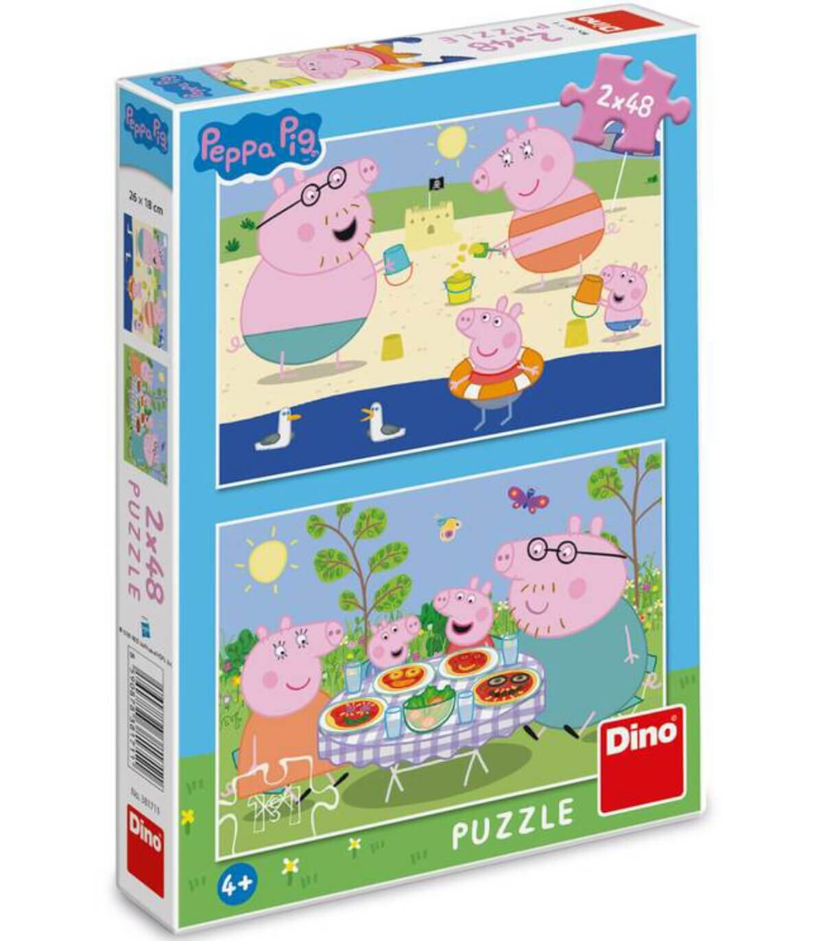 PUZZLE PEPPA PIG PENTRU COPII: ÎN VACANȚĂ 2X48 PIESE - PUZZLE ȘI CUBURI