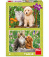 PUZZLE PENTRU COPII CÂINE ȘI MOTAN 2X48 PIESE - PUZZLE ȘI CUBURI
