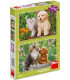 CHILDREN'S PUZZLE DOG AND CAT 2X48 PIECES - PUZZLES AND CUBES