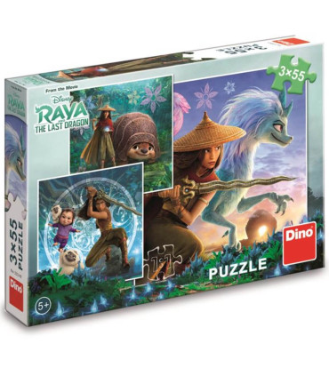 PUZZLE PENTRU COPII RAYA ȘI ULTIMUL DRAGON 3X55 PIESE - PUZZLE ȘI CUBURI