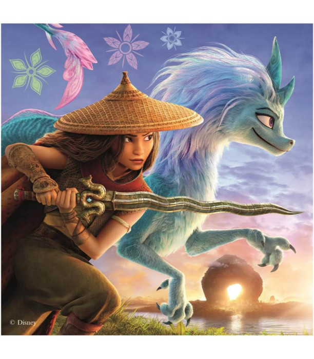 PUZZLE PENTRU COPII RAYA ȘI ULTIMUL DRAGON 3X55 PIESE - PUZZLE ȘI CUBURI