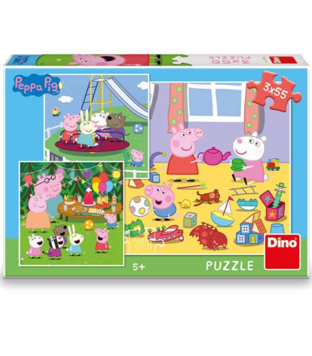 PUZZLE PEPPA PIG: VACANȚĂ 3X55 PIESE - PUZZLE ȘI CUBURI