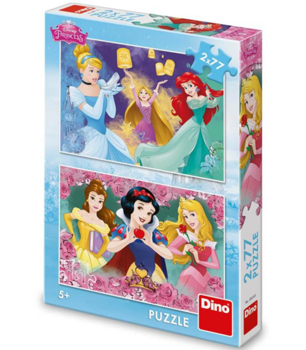 PUZZLE PENTRU COPII PRINȚESE 2X77 PIESE - PUZZLE ȘI CUBURI
