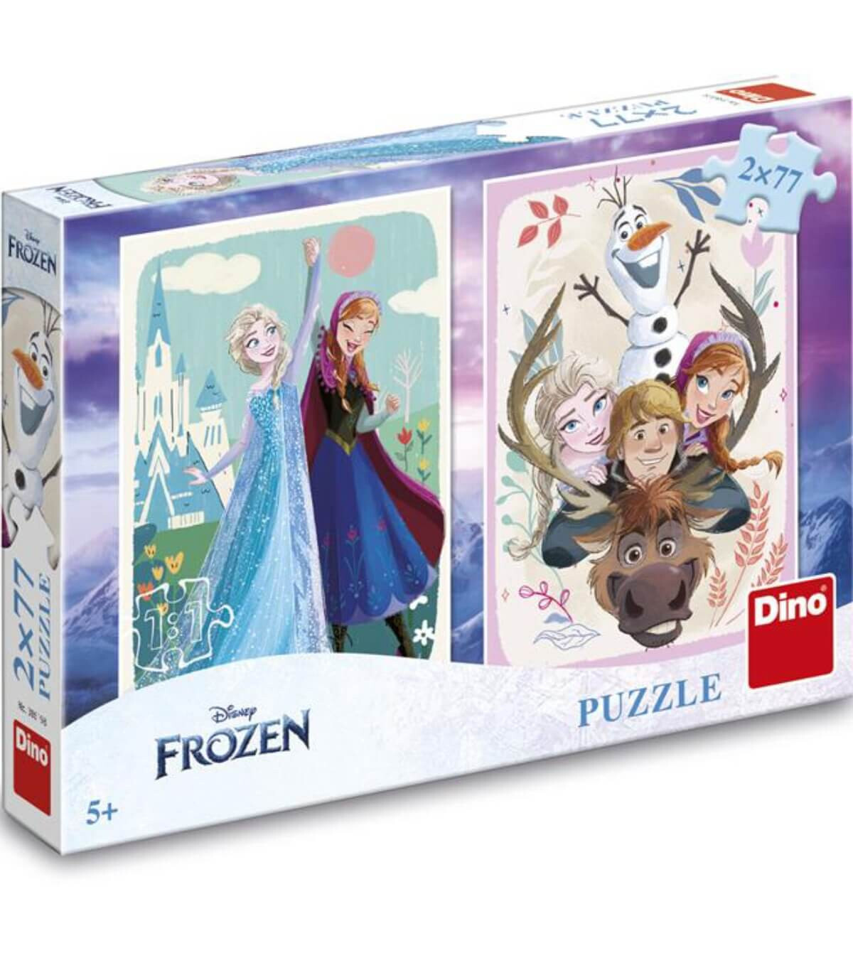 PUZZLE PENTRU COPII FROZEN: ANNA & ELSA 2X77 PIESE - PUZZLE ȘI CUBURI