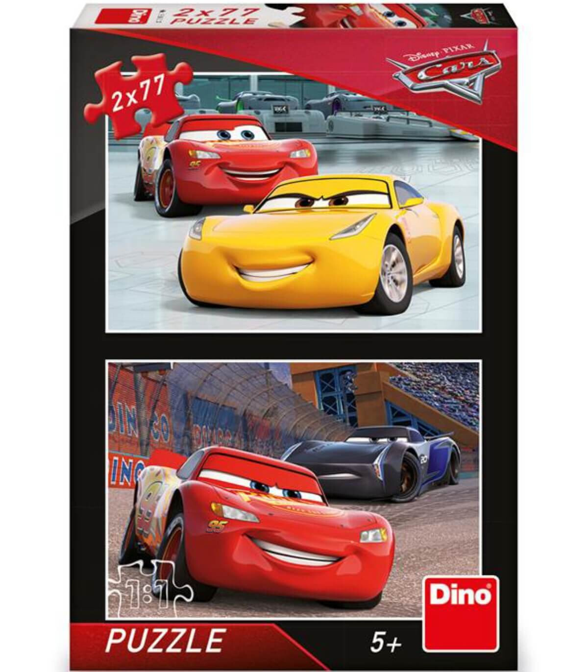 PUZZLE PENTRU COPII CARS: CURSE 2X77 PIESE - PUZZLE ȘI CUBURI