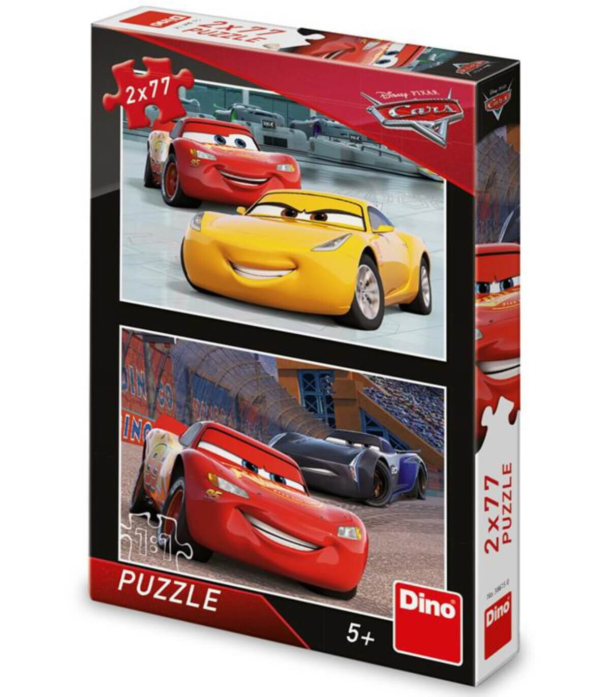 PUZZLE PENTRU COPII CARS: CURSE 2X77 PIESE - PUZZLE ȘI CUBURI
