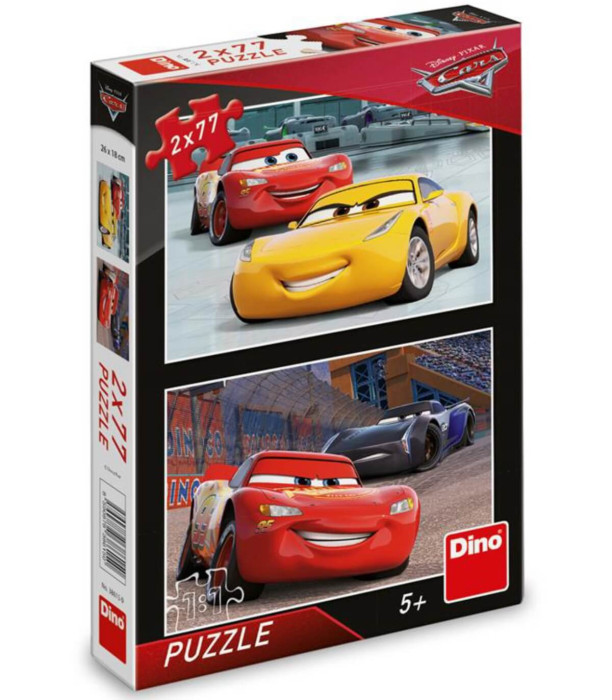 PUZZLE PENTRU COPII CARS: CURSE 2X77 PIESE - PUZZLE ȘI CUBURI
