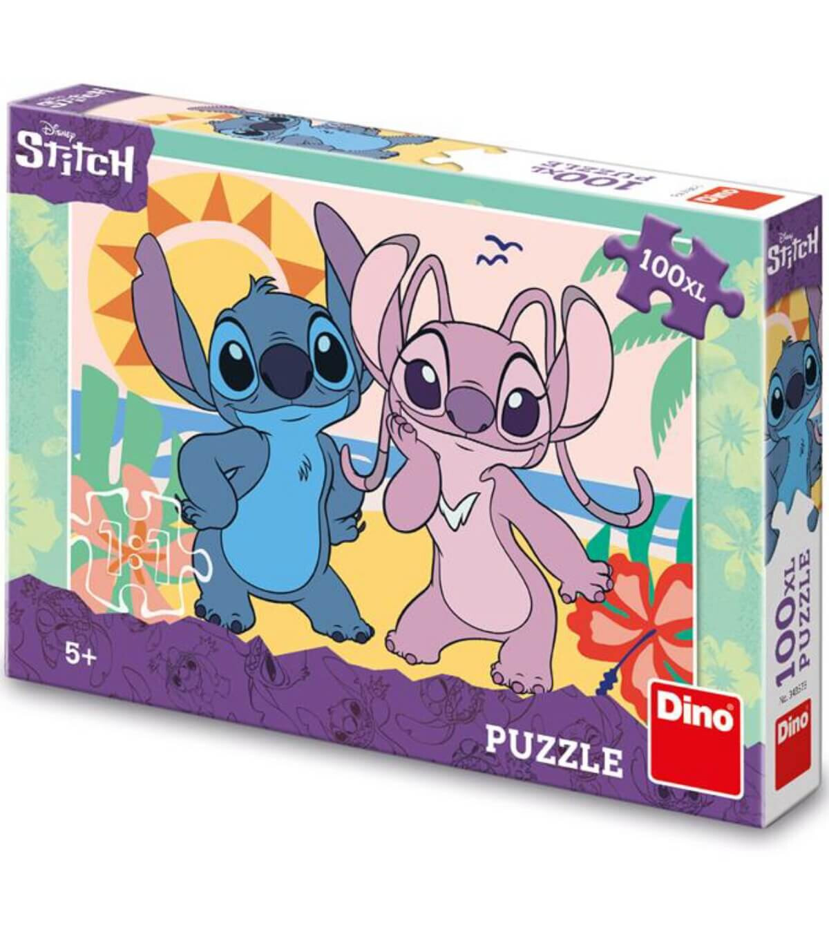 PUZZLE PENTRU COPII STITCH: LA PLAJĂ 100 XL PIESE - PUZZLE ȘI CUBURI