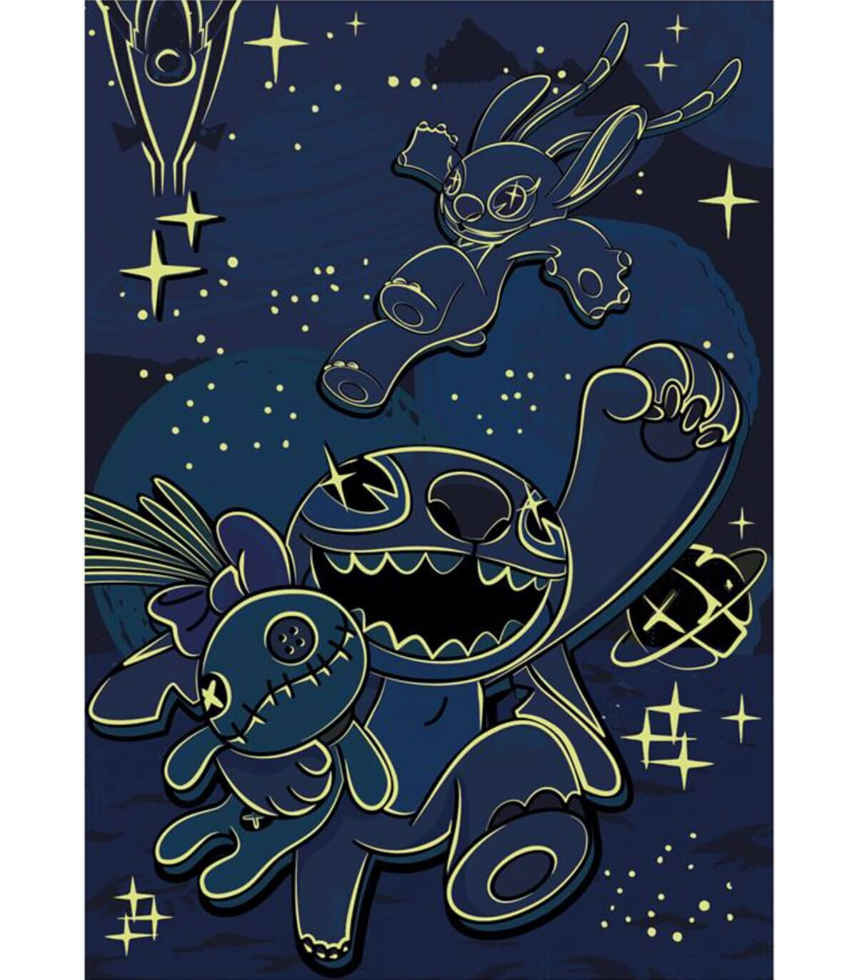 PUZZLE PENTRU COPII STITCH 100 XL PIESE NEON - PUZZLE ȘI CUBURI
