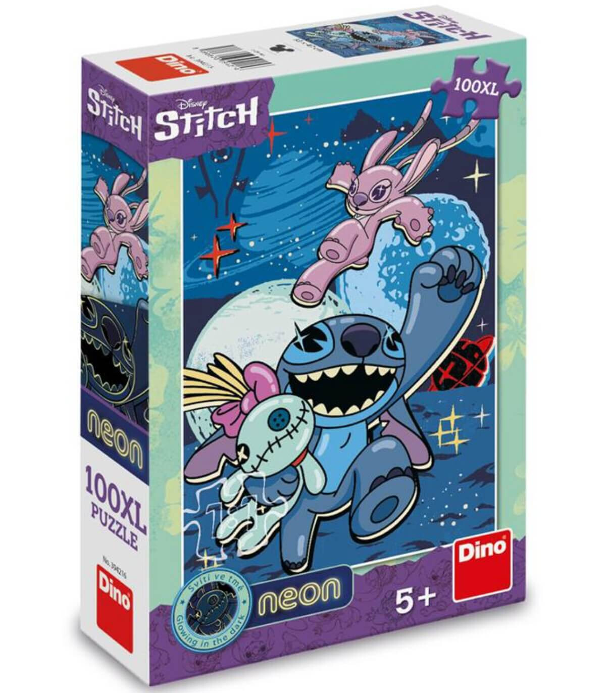PUZZLE PENTRU COPII STITCH 100 XL PIESE NEON - PUZZLE ȘI CUBURI