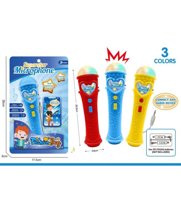 MICROFON MUZICAL PENTRU COPII DIN CARTON 3 CULORI - Microfoane