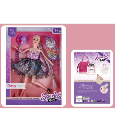 PĂPUȘĂ CU ROCHIE SCURTĂ SPARKLE GIRL - PĂPUȘI ȘI SIRENE