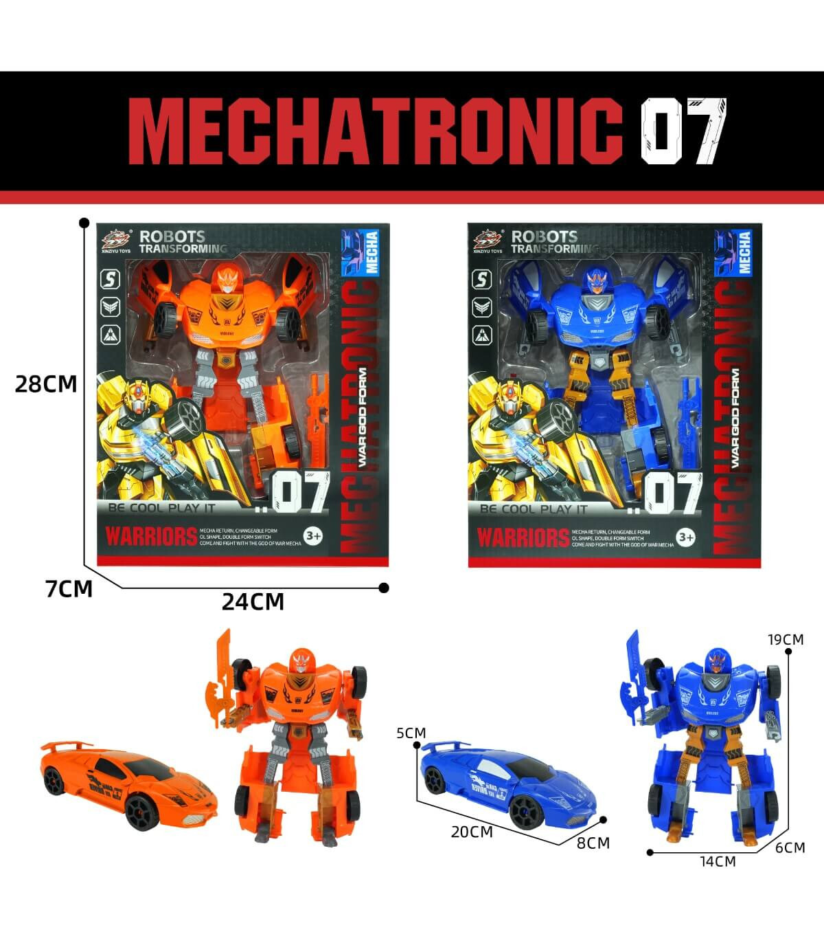 TRANSFORMATOR MECHATRONIC ÎN CUTIE 2 CULORI - Figurine Transformers
