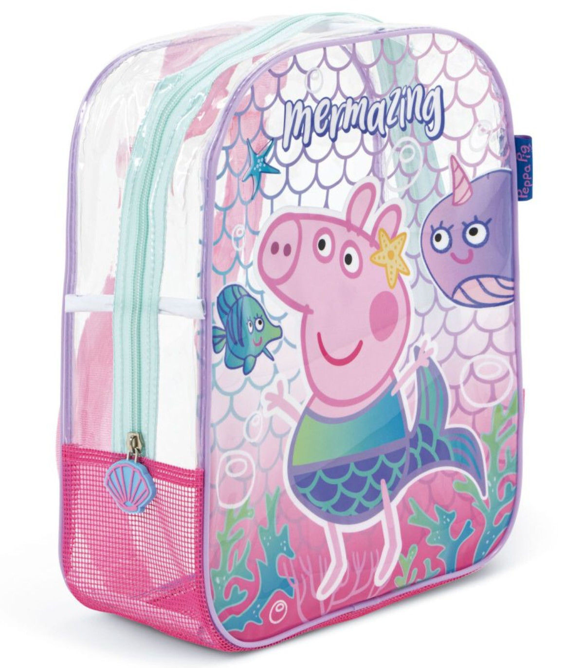 RANDBAG DE PLAJĂ PENTRU COPII TRANSPARENT PEPPA PIG 32*25*23 - Rucsaci pentru copii