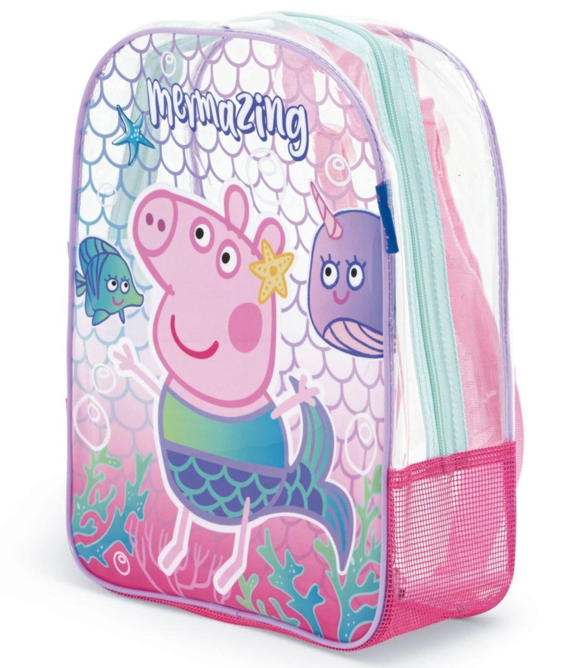 RANDBAG DE PLAJĂ PENTRU COPII TRANSPARENT PEPPA PIG 32*25*23 - Rucsaci pentru copii