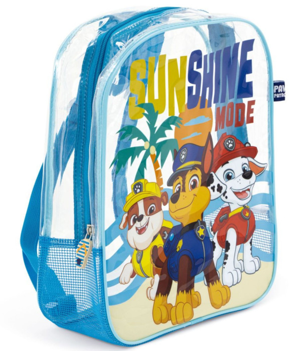 RANDBAG DE PLAJĂ PENTRU COPII TRANSPARENT PAW PATROL 32*25*23 - Rucsaci pentru copii