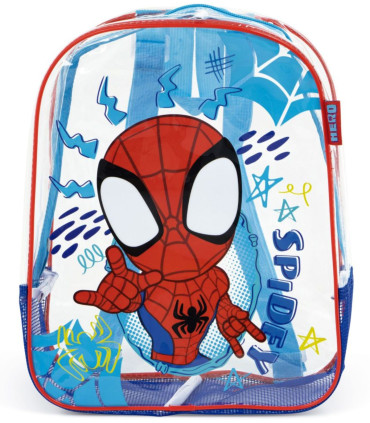 RANDBAG DE PLAJĂ PENTRU COPII TRANSPARENT SPIDER-MAN 32*25*23 - Rucsaci pentru copii