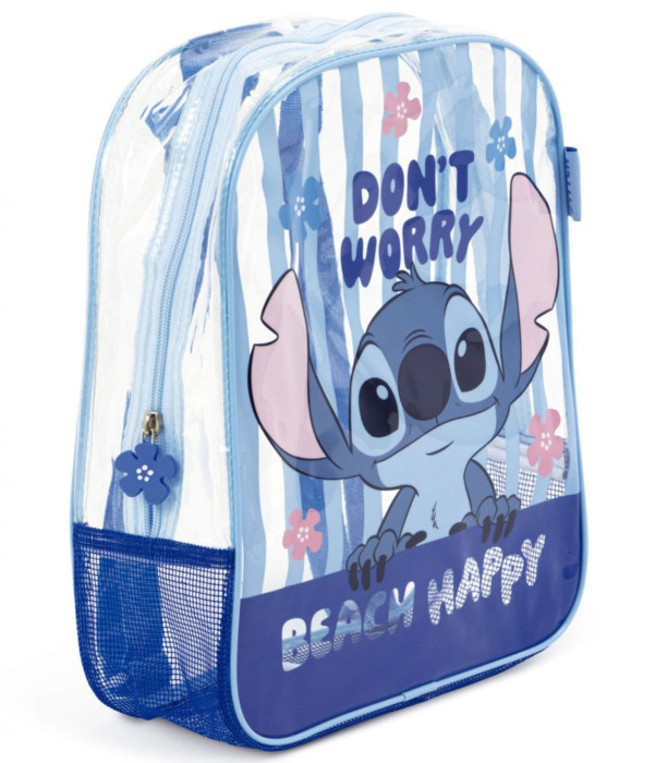 RANDBAG DE PLAJĂ PENTRU COPII TRANSPARENT STITCH 32*25*23 - Rucsaci pentru copii