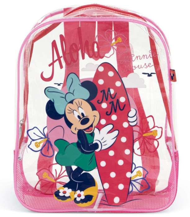 RANDBUCĂ DE PLAJĂ PENTRU COPII TRANSPARENTĂ MINNIE 32*25*23 - Rucsaci pentru copii