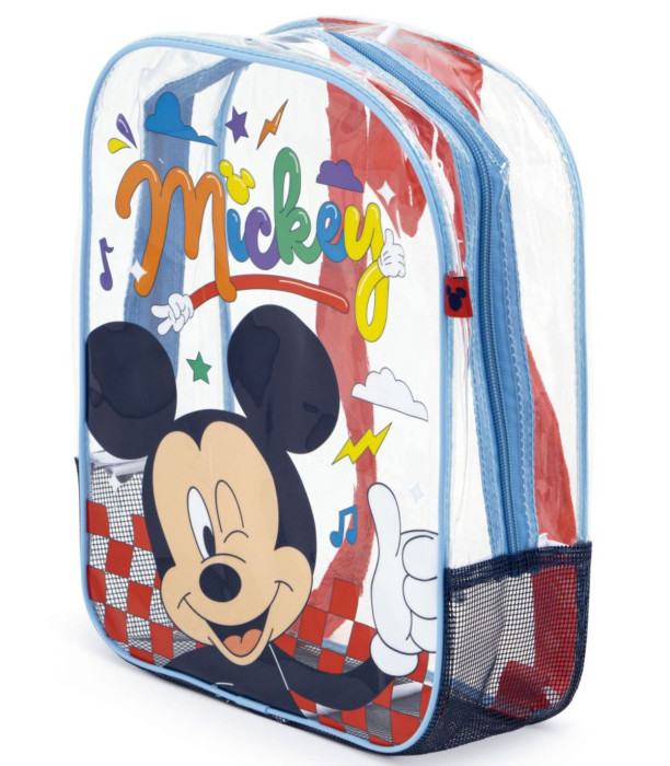 RANDBUCĂ DE PLAJĂ PENTRU COPII TRANSPARENTĂ MICKEY 32*25*23 - Rucsaci pentru copii