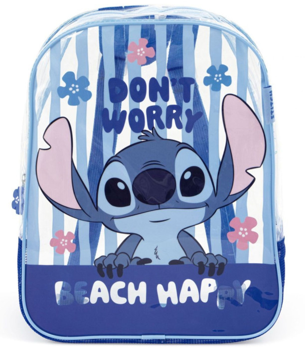 RANDBAG DE PLAJĂ PENTRU COPII TRANSPARENT STITCH 32*25*23 - Rucsaci pentru copii