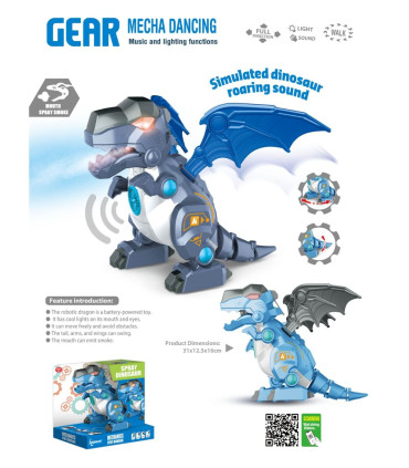 DRAGON INTERACTIV PENTRU COPII CU PUȘCĂ ÎN CUTIE DESCHISĂ - Dinozauri