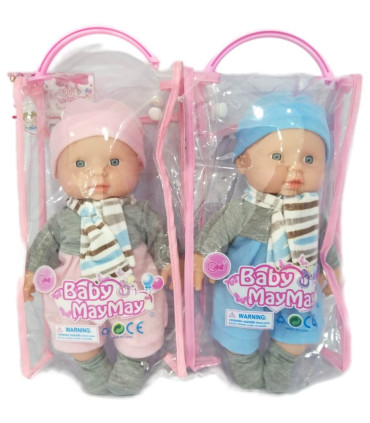 DOLL BABY MAYMAY WITH SCARF 27 CM + 6 SOUNDS IN BAG - BABY