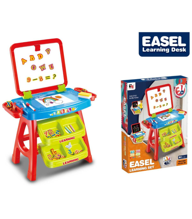 MASĂ DE ÎNVĂȚARE PENTRU COPII CU TABLOU PENTRU DESENAT ȘI SCRIS EASEL - Table educative