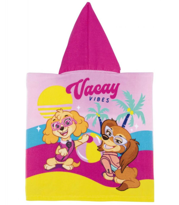 PROSOAPE PENTRU COPII PONCHO PAW PATROL FETE 50*100 - PROSOAPE DE PLAJĂ PENTRU COPII