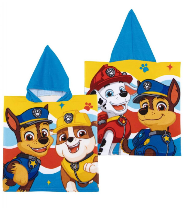 PROSOAPE PENTRU COPII PONCHO PAW PATROL BĂIEȚI 50*100 - PROSOAPE DE PLAJĂ PENTRU COPII