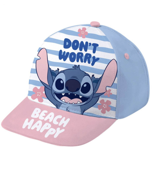 Șapcă bebeluș cu vizieră STITCH albastru/roz 44/46 - ȘEPCI PENTRU COPII