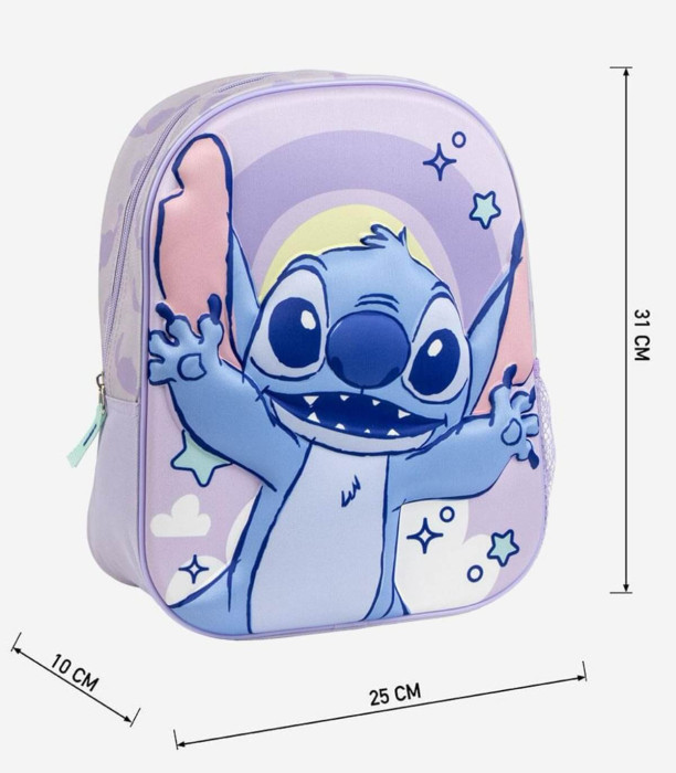 RANDBUCĂ DE COPIL 3D STITCH LILAC 31 CM Cerda