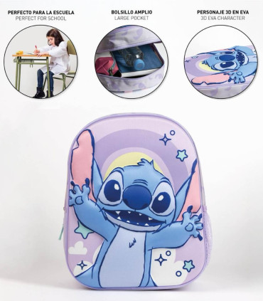 RANDBUCĂ DE COPIL 3D STITCH LILAC 31 CM Cerda