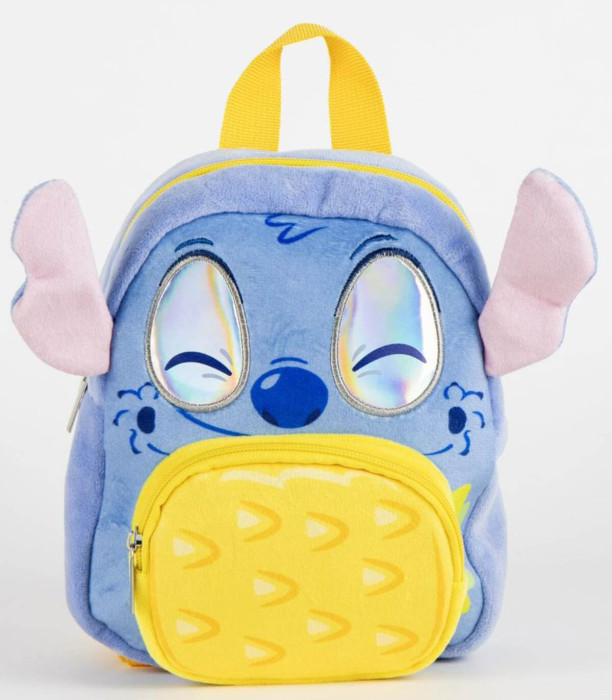 Rucsac din pluș cu buzunar galben pentru grădiniță STITCH Cerda