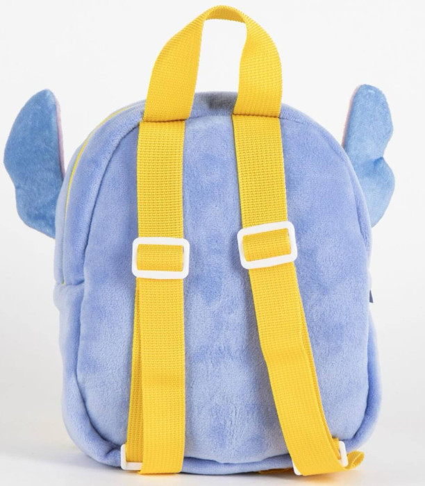 Rucsac din pluș cu buzunar galben pentru grădiniță STITCH Cerda