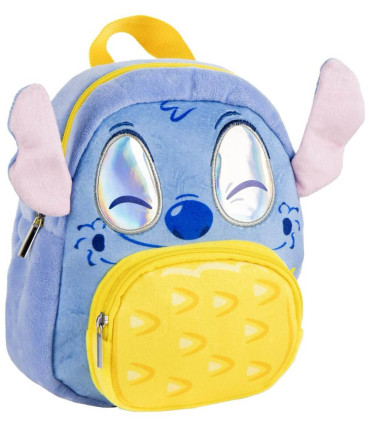 Rucsac din pluș cu buzunar galben pentru grădiniță STITCH Cerda