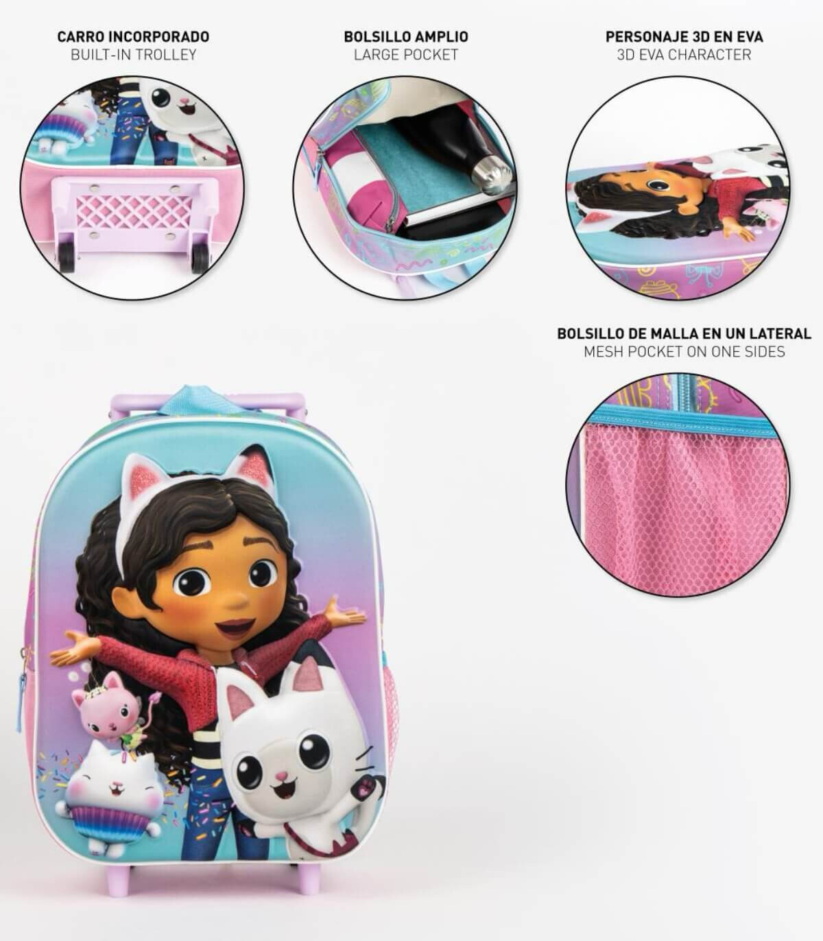 RANDBUCĂ DE COPIL 3D CU ROȚI GABBY'S DOLLHOUSE Cerda